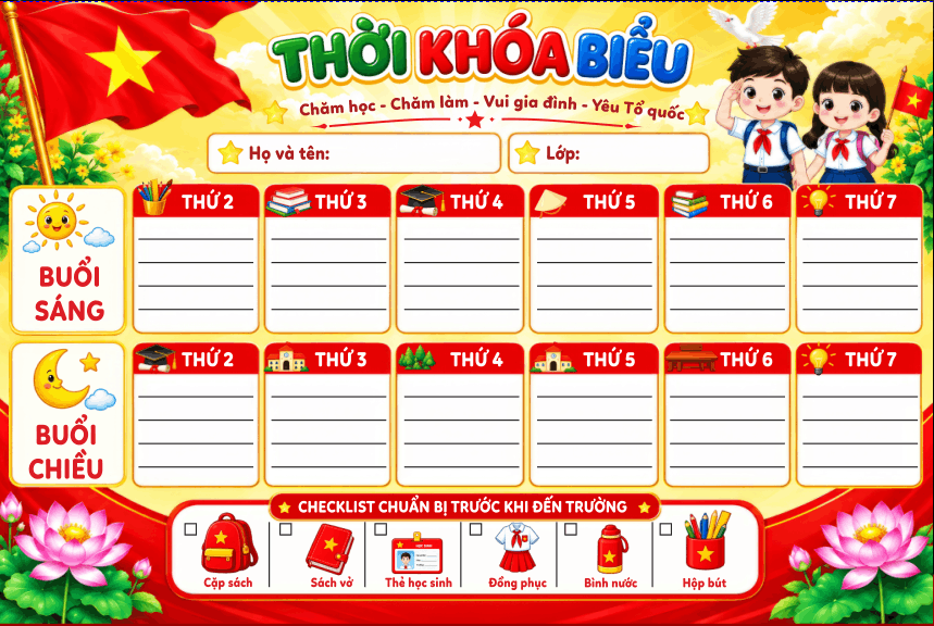 Market Thời khóa biểu mẫu thiết kế file corel