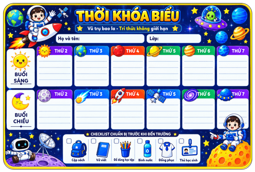 Market Thời khóa biểu mẫu thiết kế #3