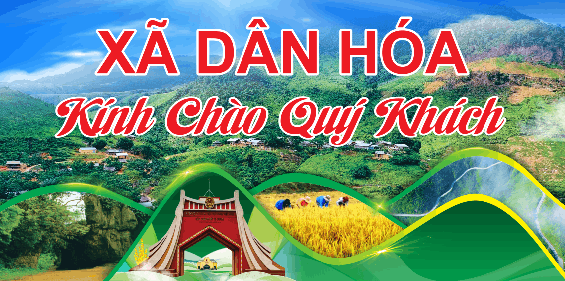Pano cổng chào xã Dân Hóa Kính chào quý khách #2