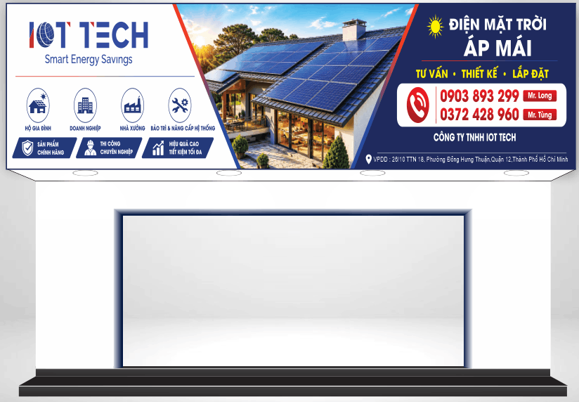 Bảng biển quảng cáo Điện mặt trời áp mái file corel
