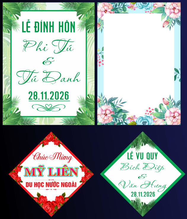 Bảng tên trước cổng đám cưới file corel #3