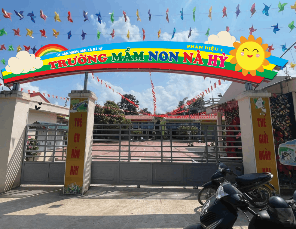Biển cổng trường mầm non Nà Hỳ phân hiệu 1