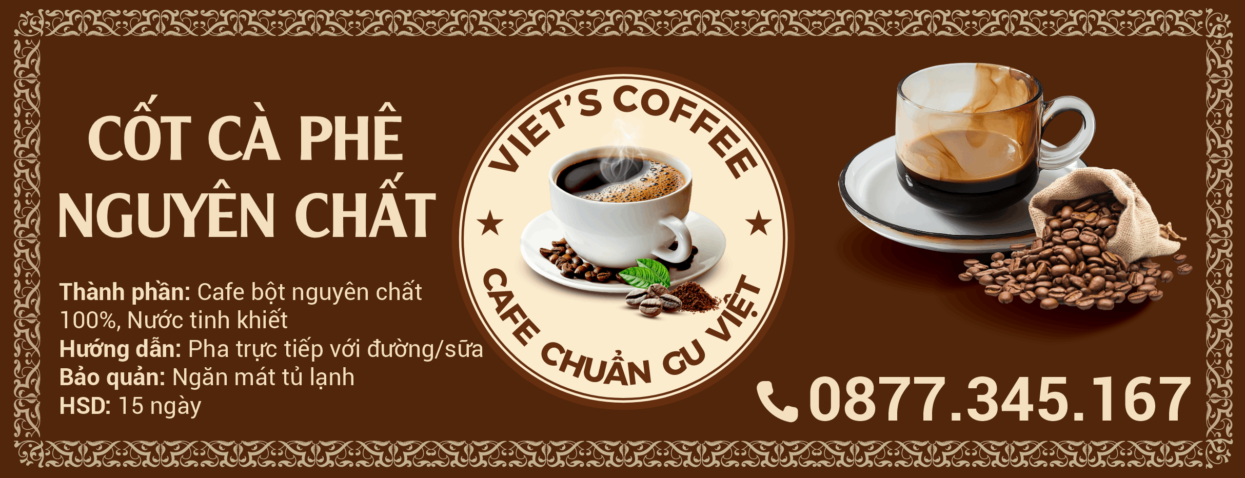 Mẫu thiết kế tem nhãn dán sản phẩm Cà phê