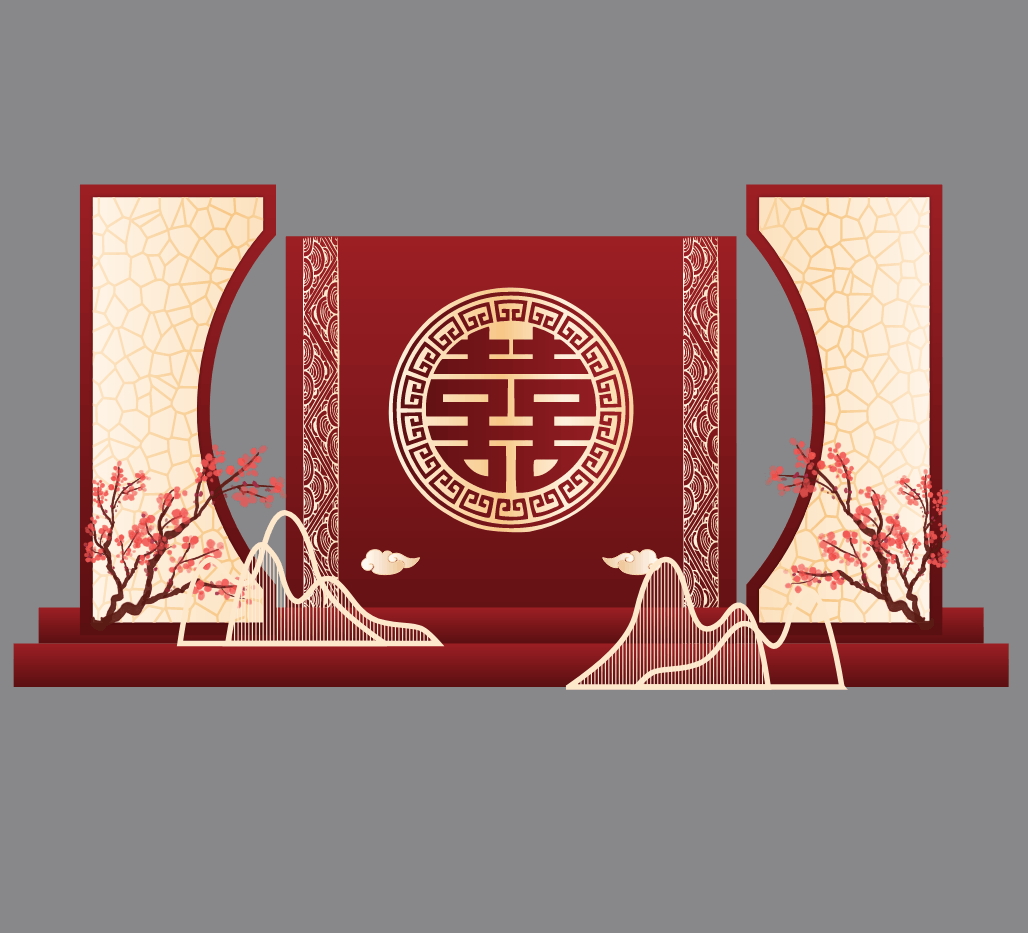 Backdrop trang trí Gia Tiên Lễ Vu Quy #11