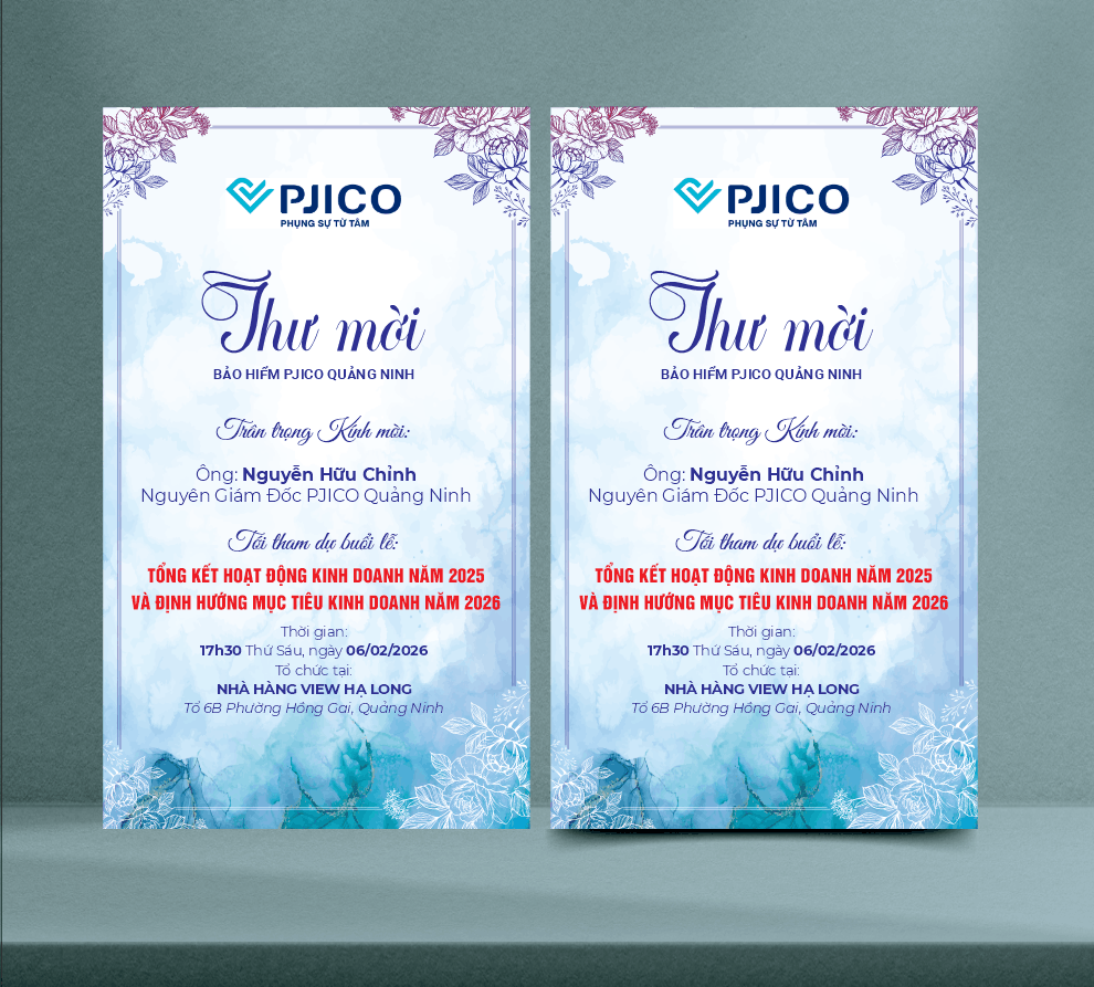 Mẫu thiết kế thư mời Bảo hiểm PJICO file corel