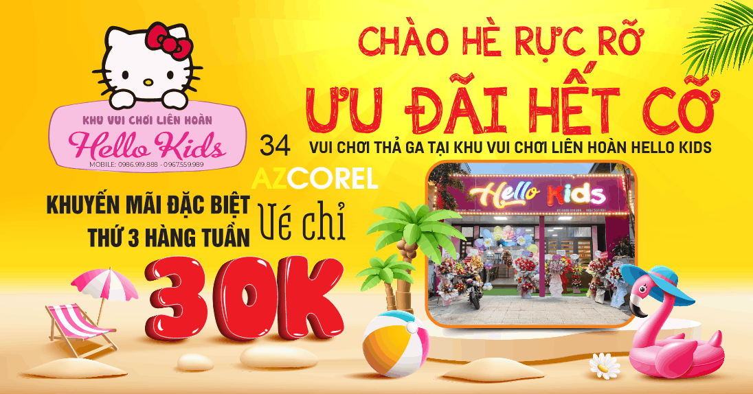 Banner Khu vui chơi Liên Hoàn Hello Kids