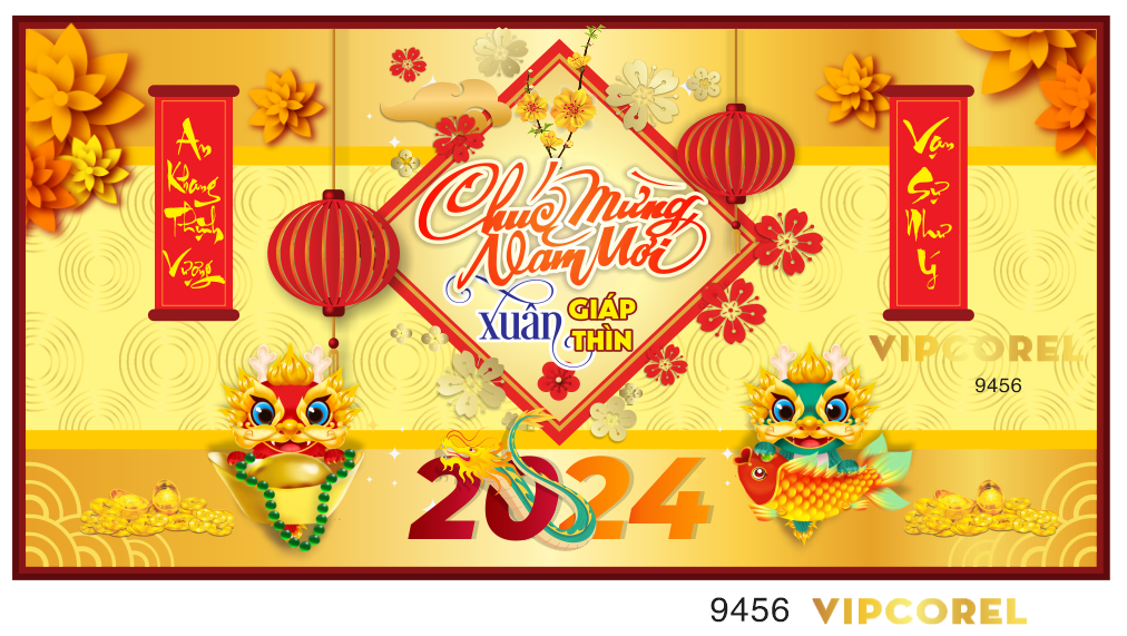 Backdrop chúc mừng năm mới 2024 vector #99