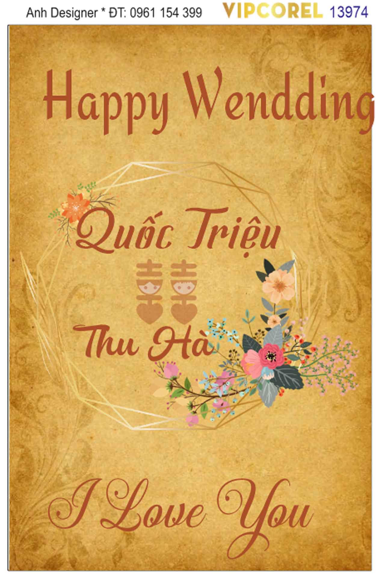 File corel bảng tên đám cưới #10 vector