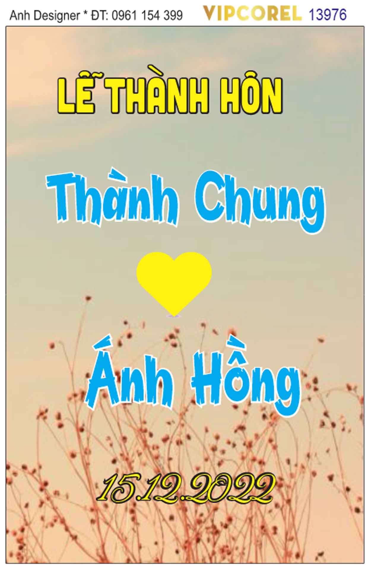 File corel bảng tên đám cưới #13 vector