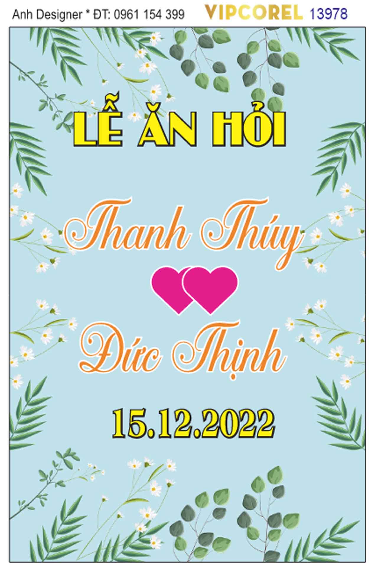 File corel bảng tên đám cưới #15 vector