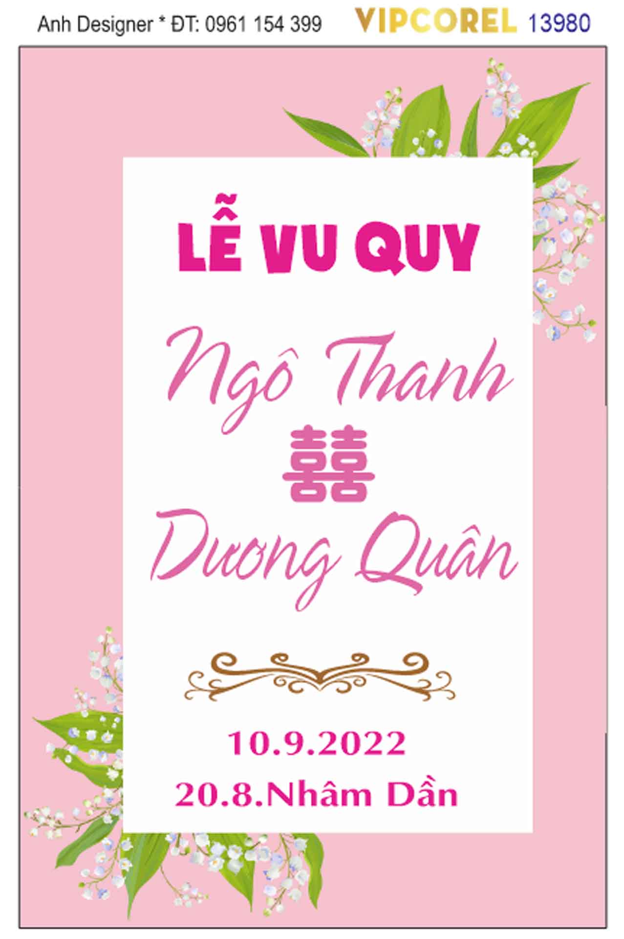 File corel bảng tên đám cưới #17 vector