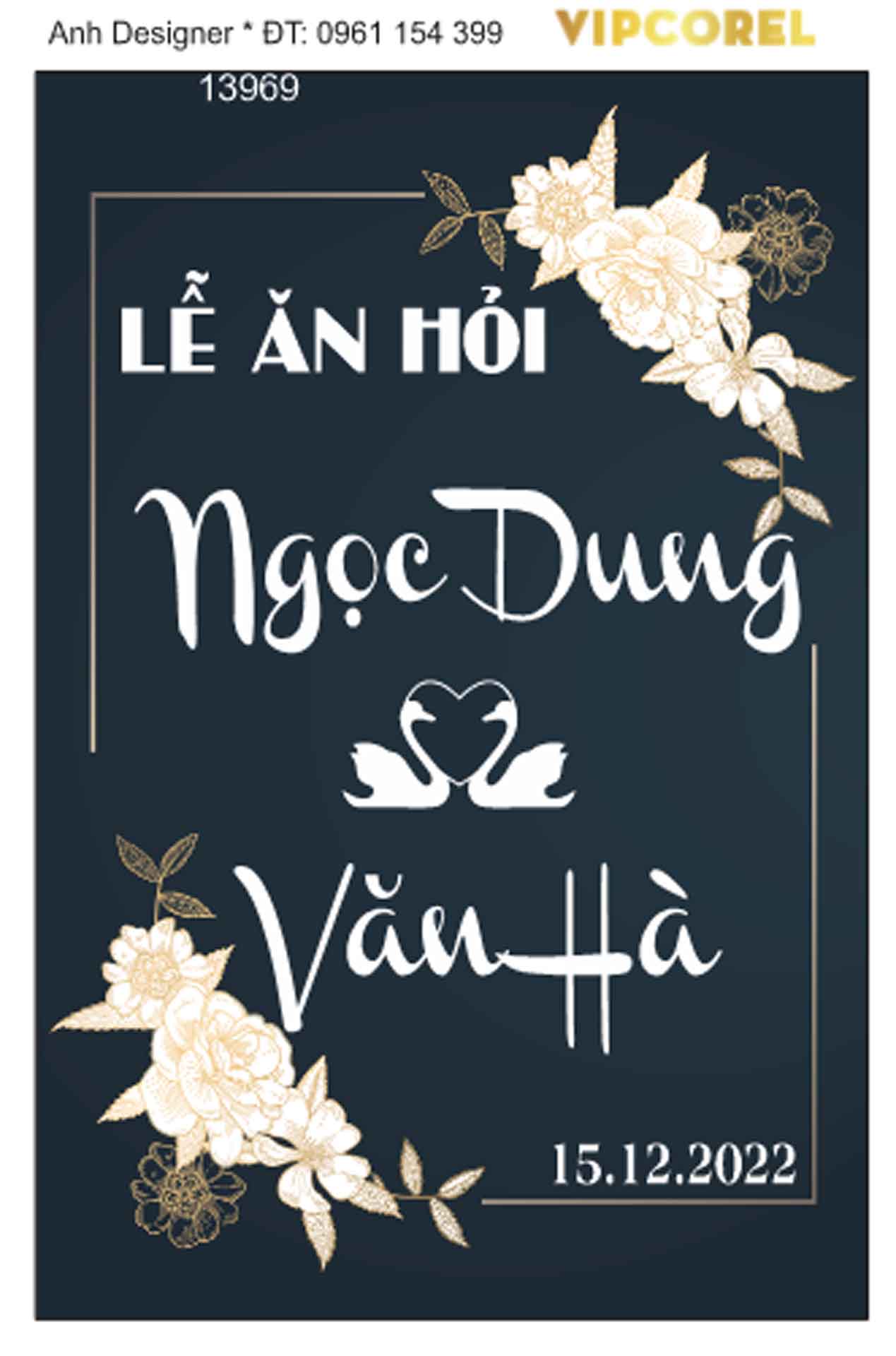 File corel bảng tên đám cưới #5 vector