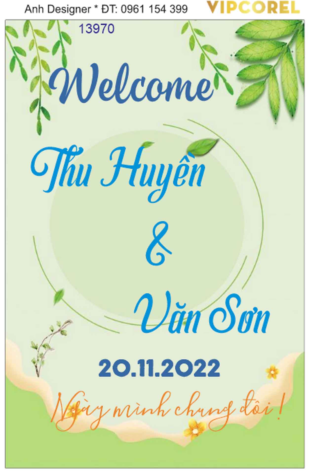 File corel bảng tên đám cưới #6 vector