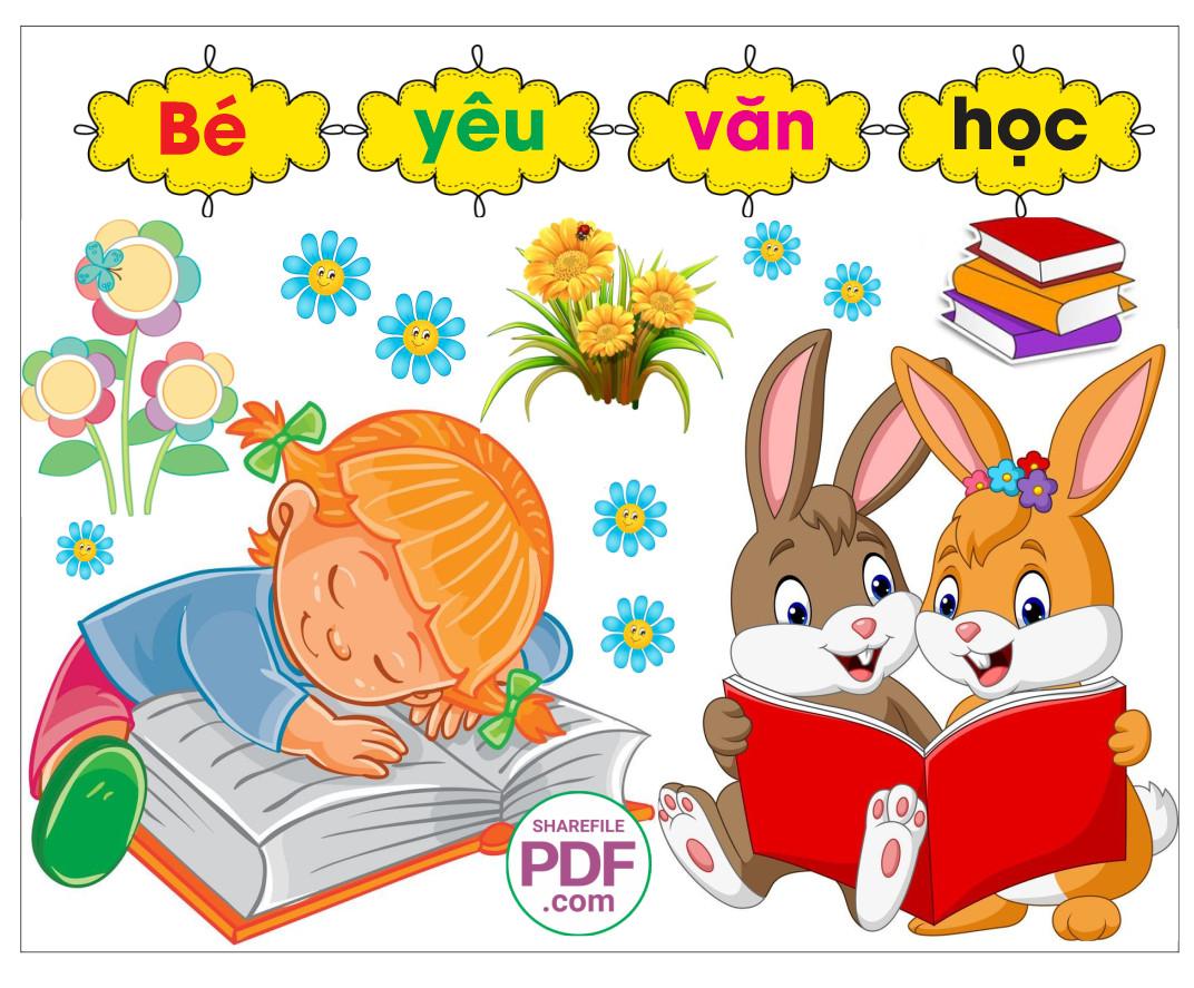 Trang trí phòng học - file bé yêu văn học #4