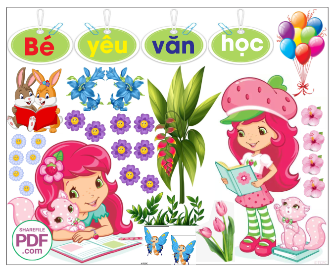 Trang trí phòng học - Bé yêu văn học #2