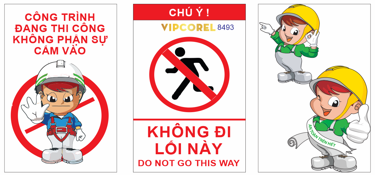 Biển công trình đang thi công - không đi lối này