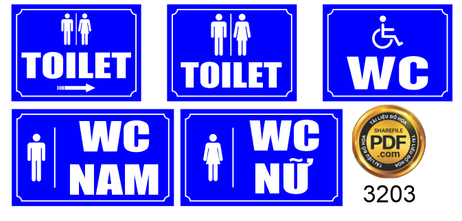 Market biển phòng nhà vệ sinh WC - toilet file Corel