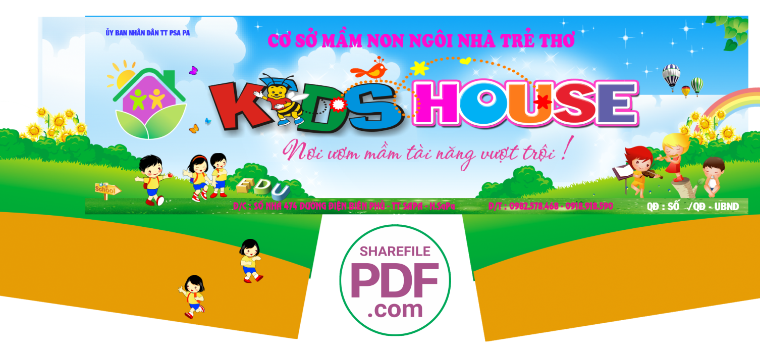 Cơ sở mầm non ngôi nhà trẻ thơ - kids house file PDF & CDR