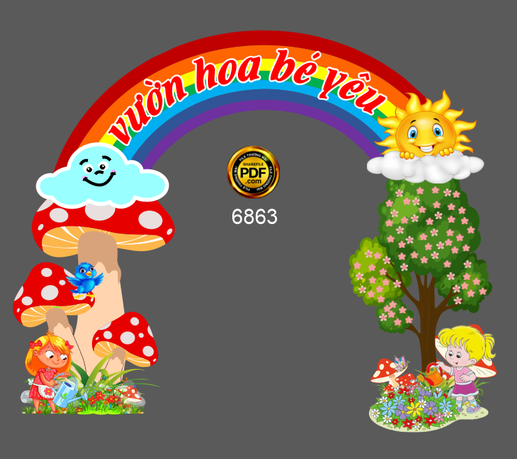 Cổng khu vui chơi vườn hoa bé yêu