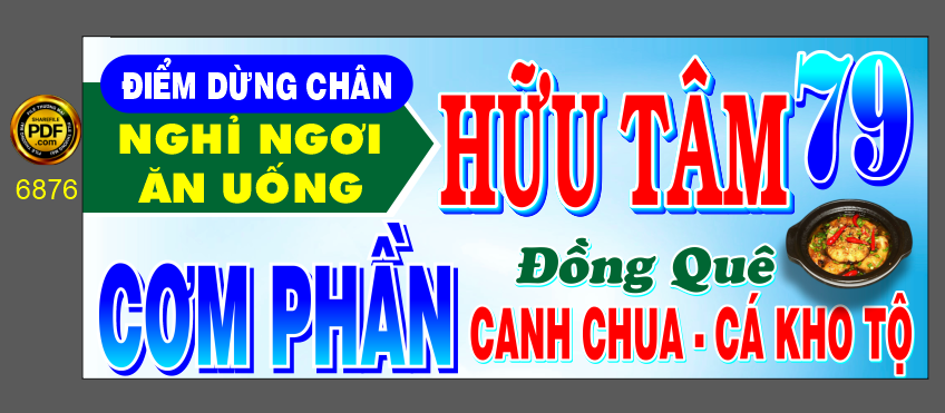 Biển hiệu điểm dừng chân Hữu Tâm 79 - Cơm phần