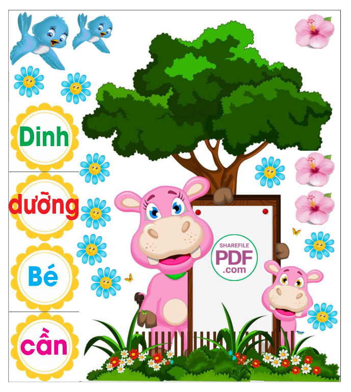 Trang trí phòng học - Dinh dưỡng bé cần