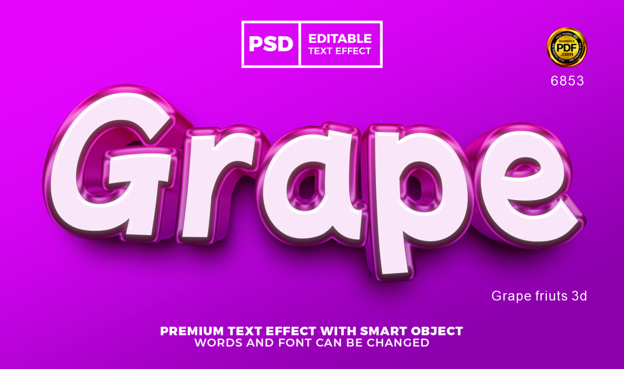 hieu ung chu psd - Grape friuts 3d text effect.png