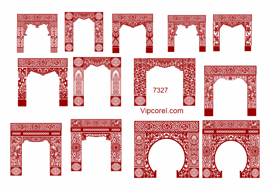 Hoa văn vách ngăn CNC phòng thờ #20 file Corel