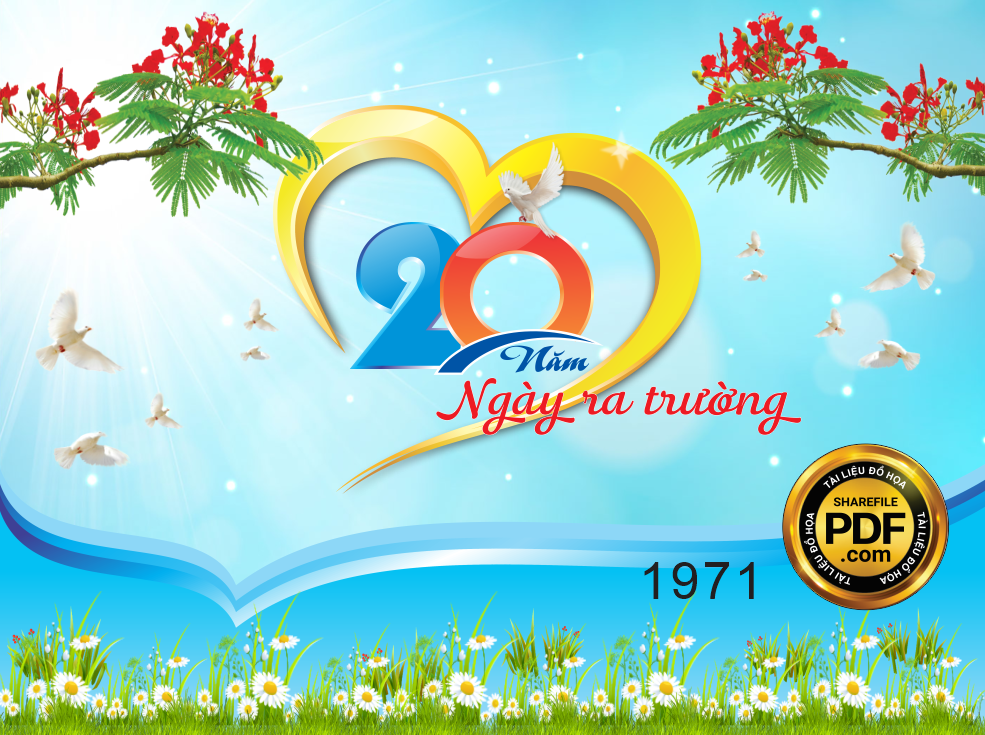 Backdrop kỷ niệm 20 năm ngày ra trường THPT file CDR