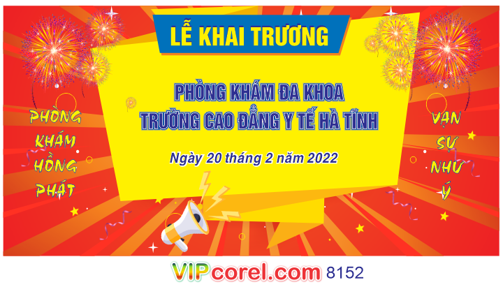 Backdrop Khai trương phòng khám đa khoa file corel