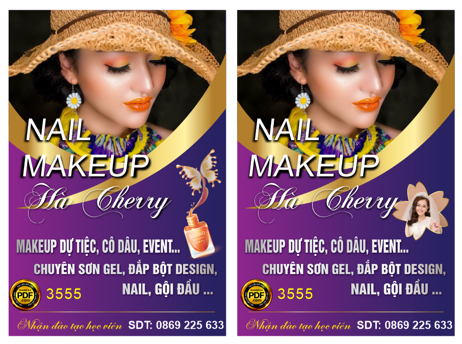 Biển vẫy nail makeup Hà Cherry file corel