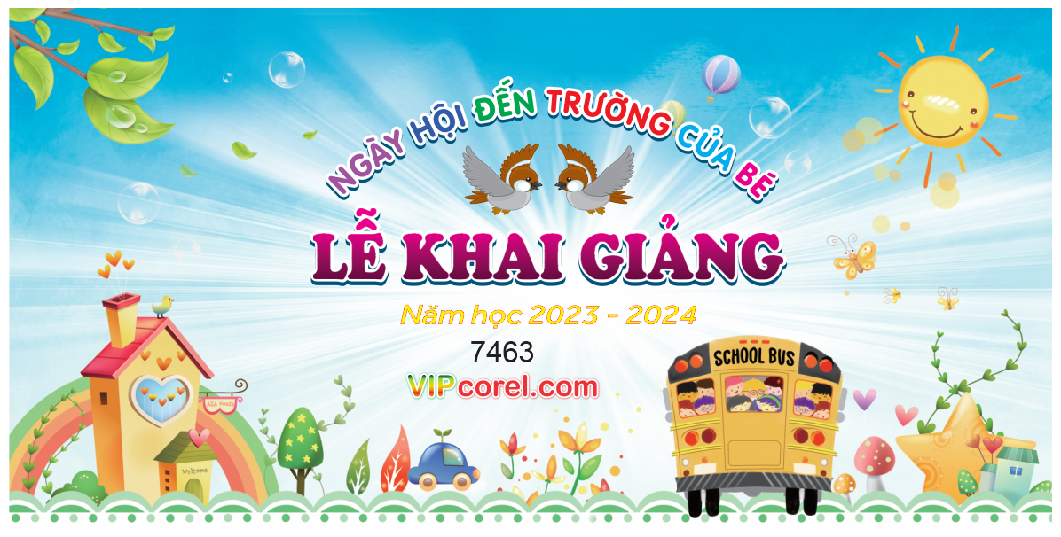 Lễ khai giảng ngày hội đến trường của bé #5 file corel