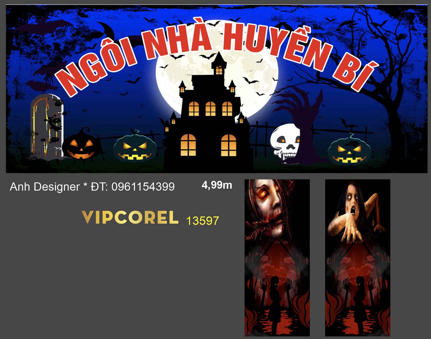 Biển Ngôi nhà huyền bí vector file corel
