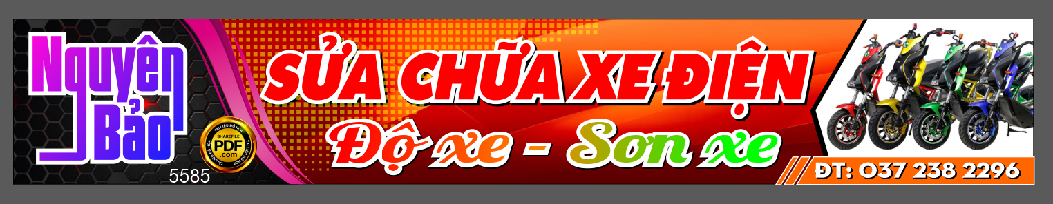 Biển sửa chữa xe diện Nguyên Bảo file corel
