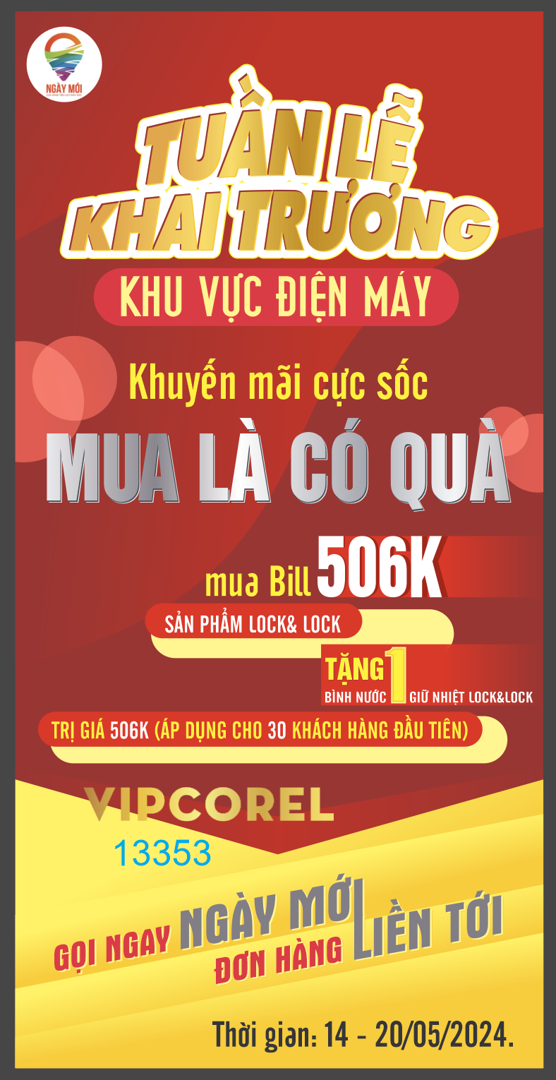 Standee Tuần Lễ Khai Trương khu vực Điện máy