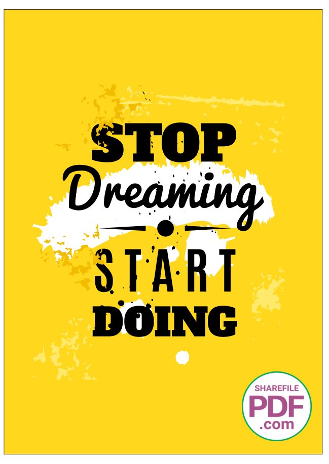Stop dreaming start