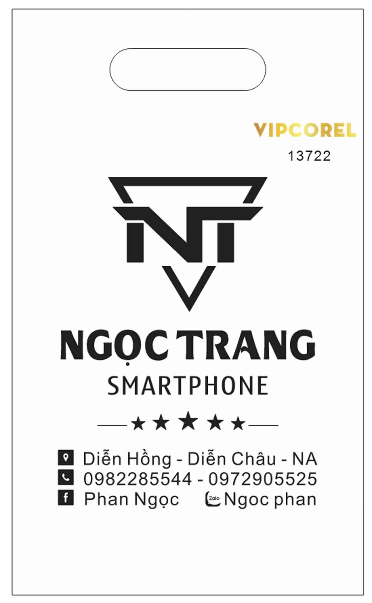 Mẫu in túi đựng Ngọc Trang Smartphone