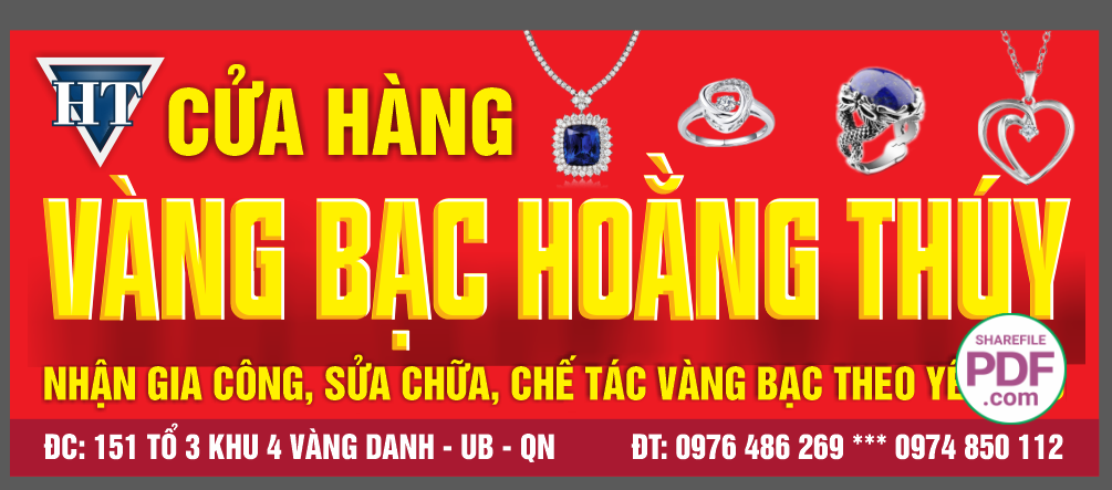 Biển chính Cửa hàng vàng bạc Hoằng Thúy file PDF & CDR