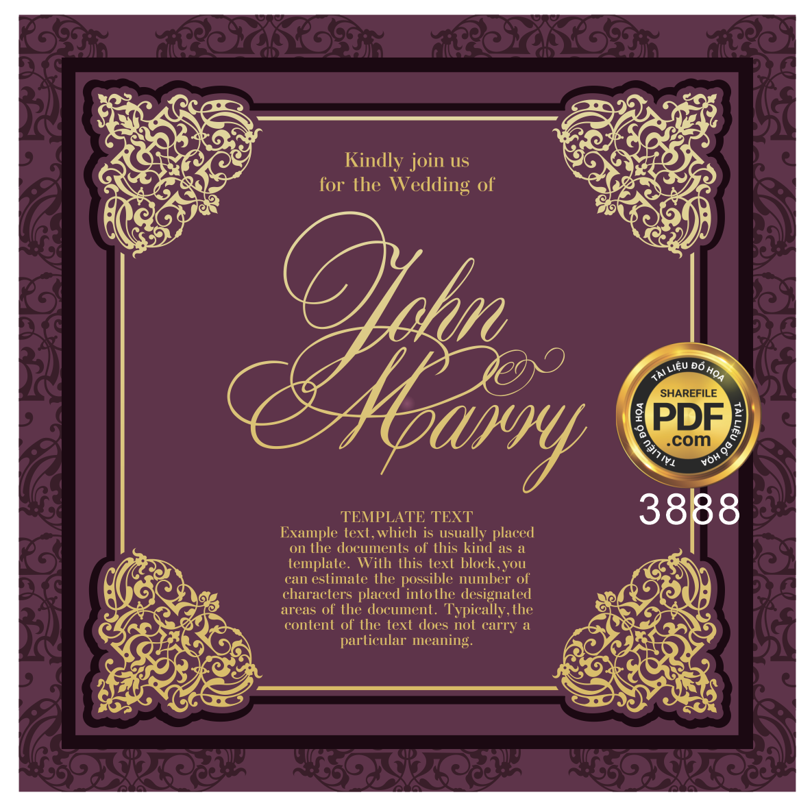 Vector wedding Invitation #123.png