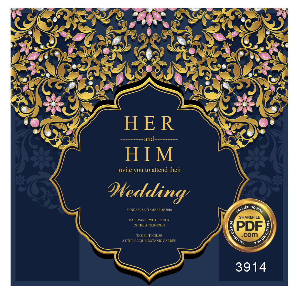 Vector wedding Invitation #149.png