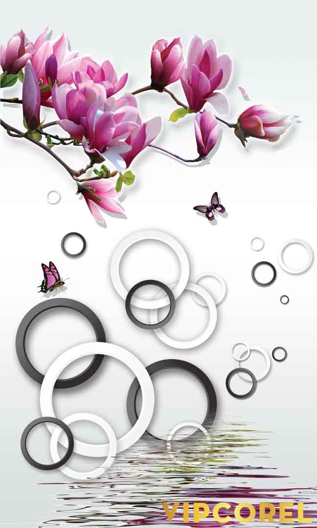 Tranh bình hoa treo tường 3D đẹp #40