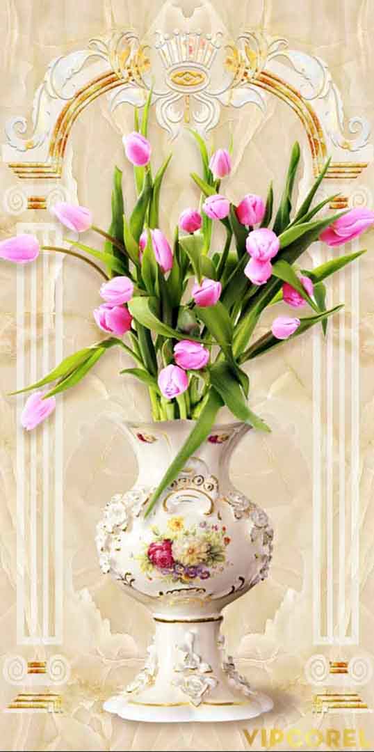Tranh bình hoa treo tường 3D đẹp #50