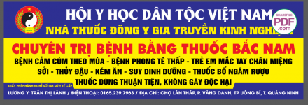 Biển Nhà thuốc đông y gia truyền Trần Thị Lành file CDR
