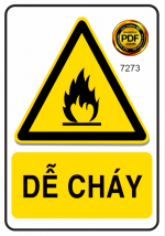 Biển cảnh báo dễ cháy file vector corel