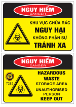 Biển nguy hiểm - khu vực chứa rác thải nguy hại file corel