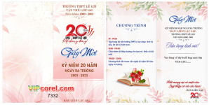 Giấy mời kỷ niệm 20 năm lớp 12G - THPT Lê Lợi file corel