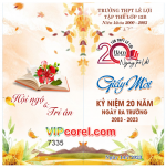 Giấy mời họp lớp kỷ yếu 20 năm ngày ra trường 2023 file corel