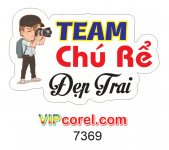 Hashtag cầm tay Team chú rể đẹp trai file vector PDF