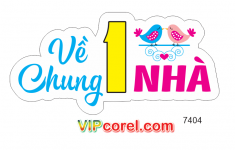Hashtag wedding về chung 1 nhà file vector PDF