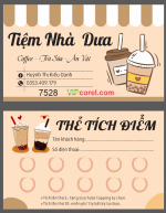 Card visit Tiệm nhà Dưa - thẻ tích điểm file corel