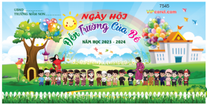 Backdrop ngày hội đến trường của bé 2023 #18 corel